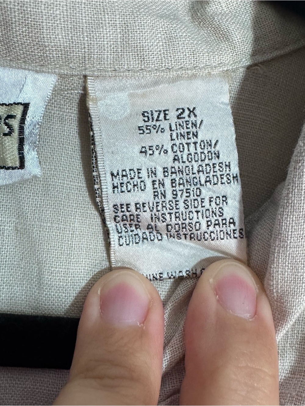 Stephanie Rogers 2X Linen Blend Safari Utility Button Up Tank Beige Coastal Boho - Picture 4 of 5